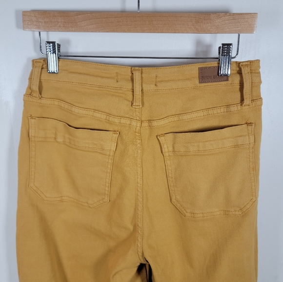 Judy Blue Marigold Wide Leg Cropped Pants 7/27 High Rise Garment Dyed Yellow - Picture 8 of 8